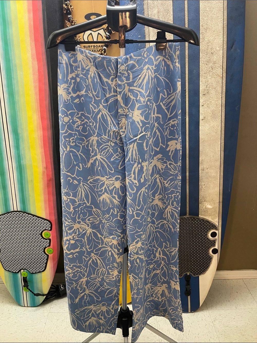 Zara Blue and White Floral Pants